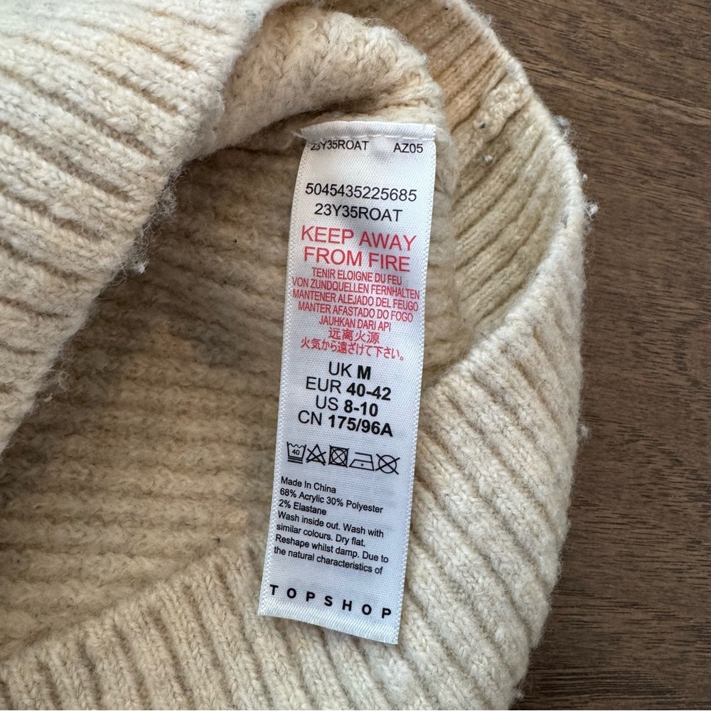 Topshop Cozy Cream Crew Neck Sweater - Picture 9 of 9